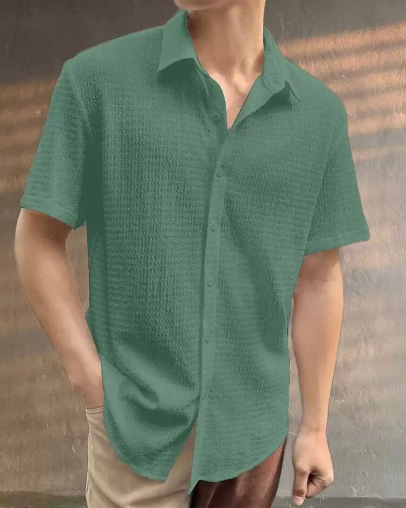 Chivaan's Light Green Plain Shirt