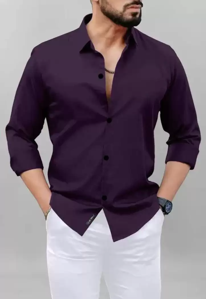 Chivaan's Purple Plain Shirt