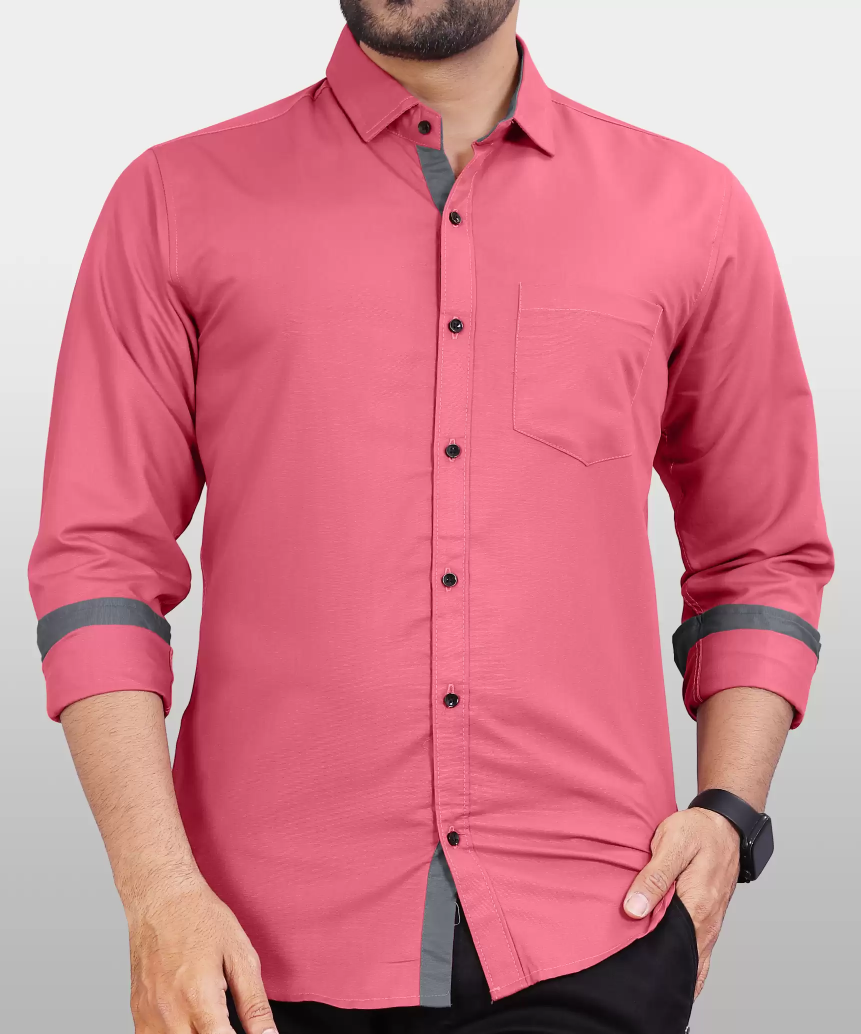 Chivaan's Pink Plain Shirt