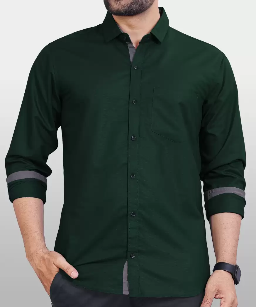 Chivaan's Green Plain Shirt