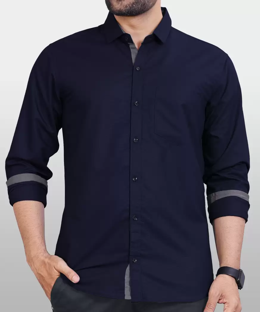 Chivaan's Navy Plain Shirt