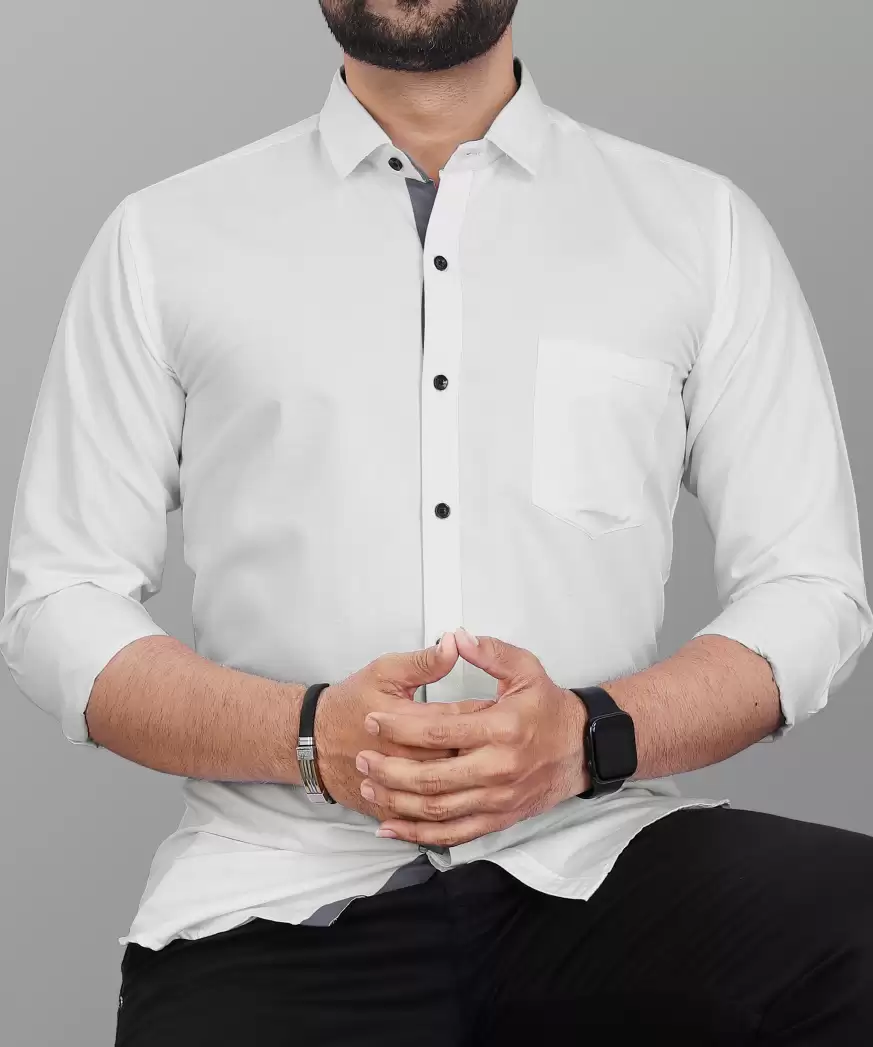 Chivaan's White Plain Shirt